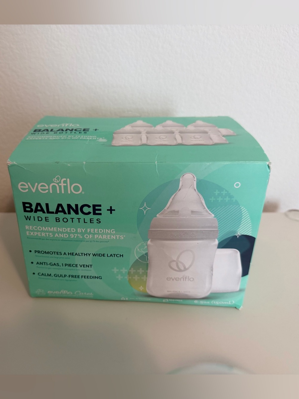 NEW Evenflo Balance+ Wide Neck Baby Bottles 5oz Pack of 6